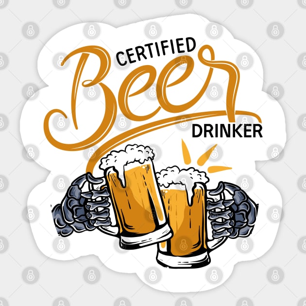 Certified Beer Drinker Sticker by WiZ Collections